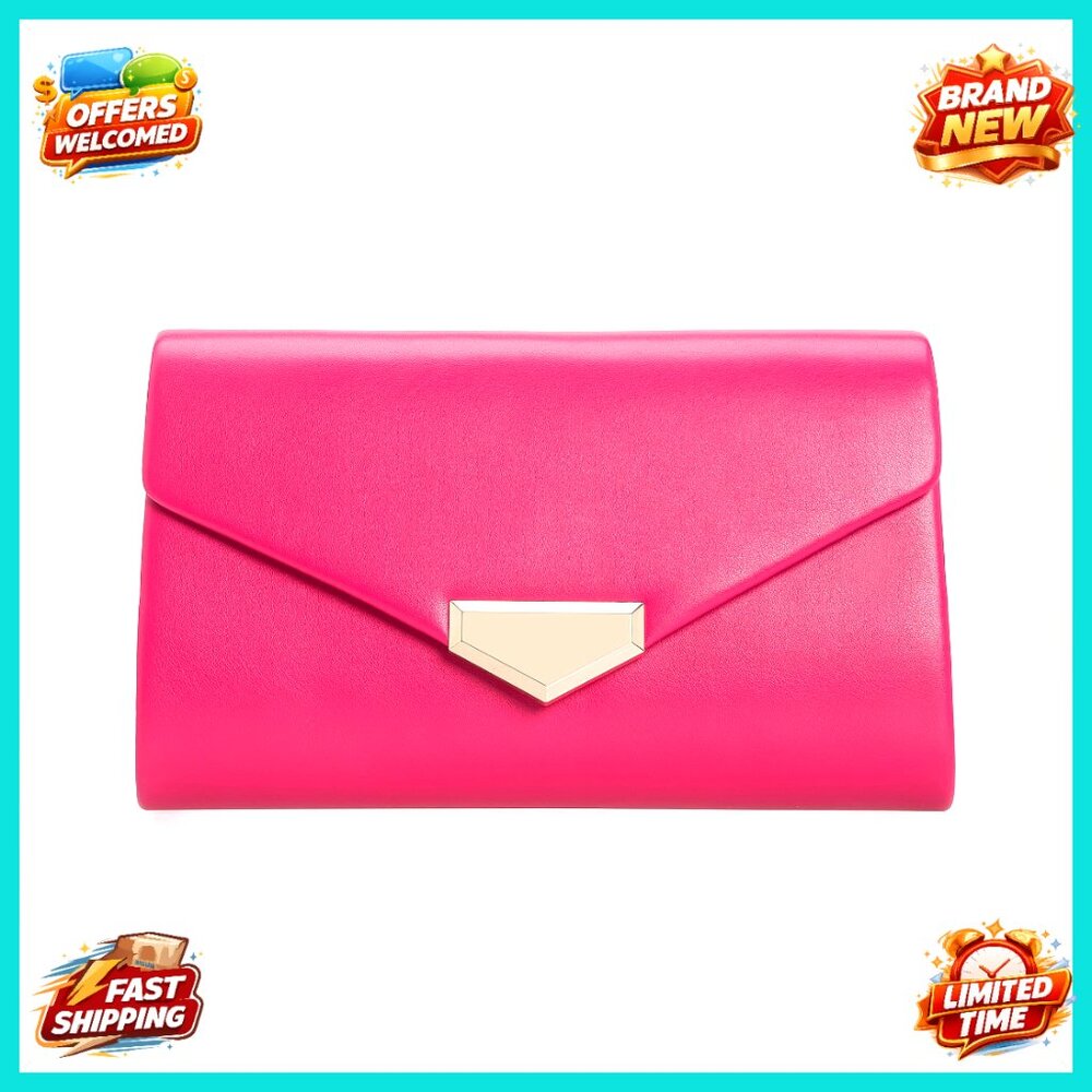 Chic Evening Clutch Vegan Leather Envelope Style Detachable Chain Strap